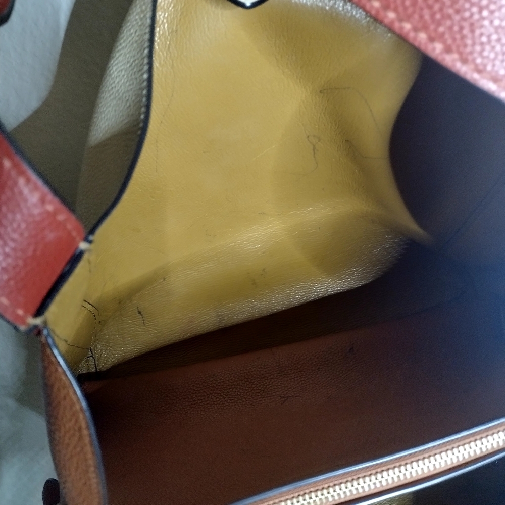 Coach Colorblock Cream, Tan, and Brown Leather Hobo Bag - Picture 9 of 12